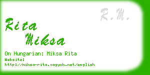 rita miksa business card